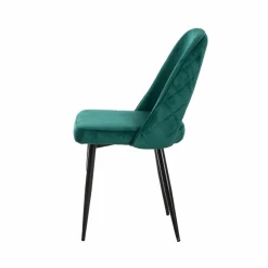 Made in Meubles Chaise<Chaise en velours vert Rumba (lot de 2)
