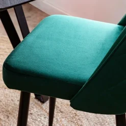 Made in Meubles Chaise<Chaise en velours vert Rumba (lot de 2)