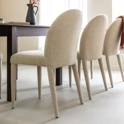 Made in Meubles Chaise<Chaise intégralement en tissu écru Doris (lot de 2)