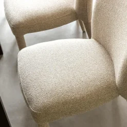 Made in Meubles Chaise<Chaise intégralement en tissu écru Doris (lot de 2)