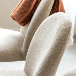 Made in Meubles Chaise<Chaise intégralement en tissu écru Doris (lot de 2)