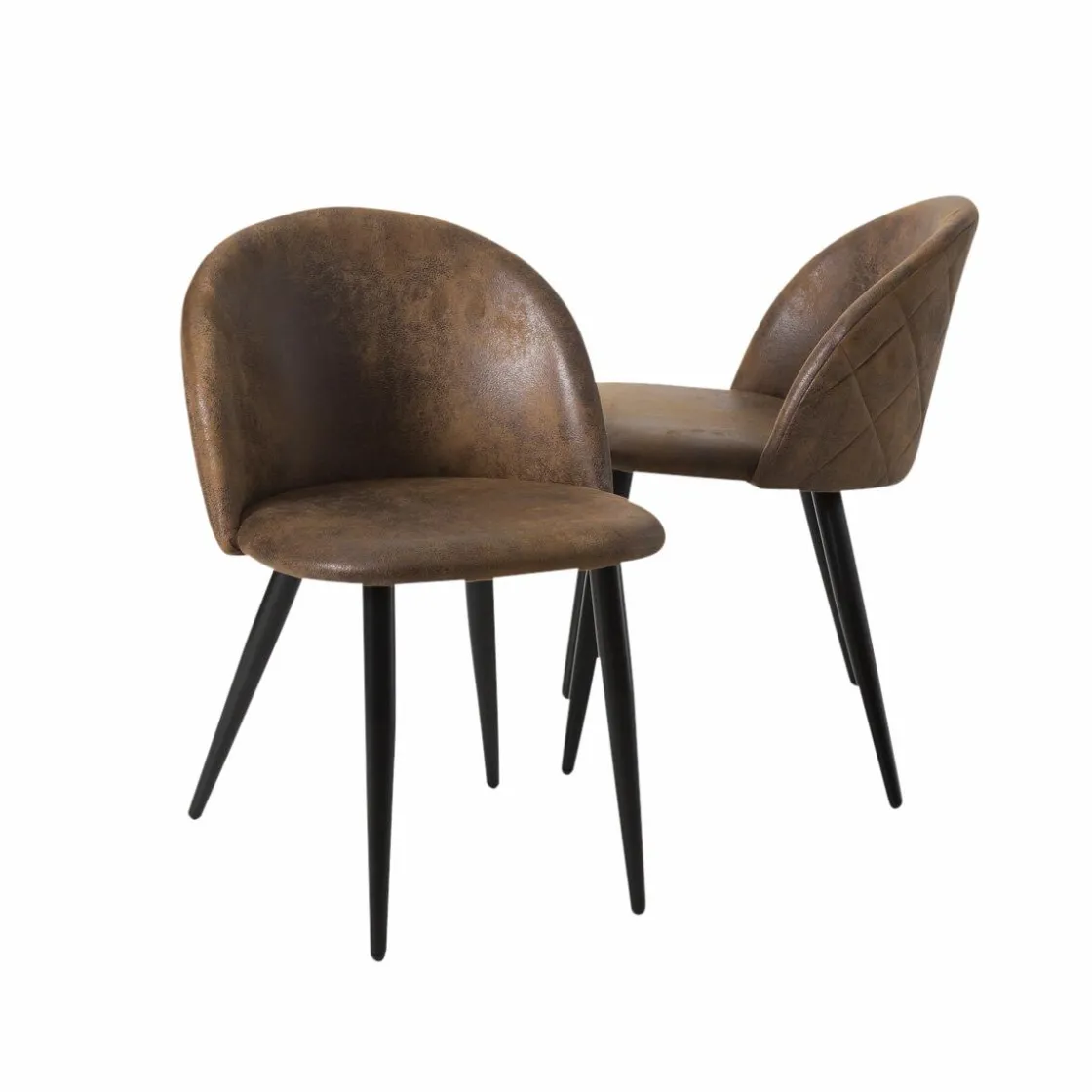 Made in Meubles Chaise<Chaise marron chocolat Jasmine (lot de 2)