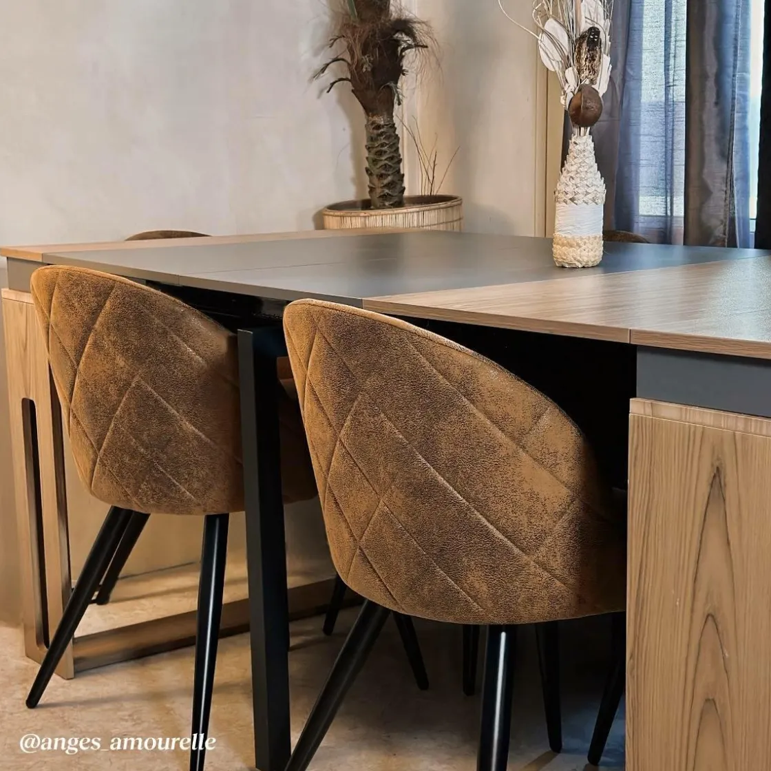 Made in Meubles Chaise<Chaise marron chocolat Jasmine (lot de 2)