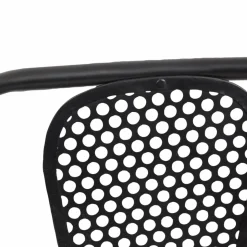 Made in Meubles Chaise<Chaise perforée en métal noir Julien (lot de 2)