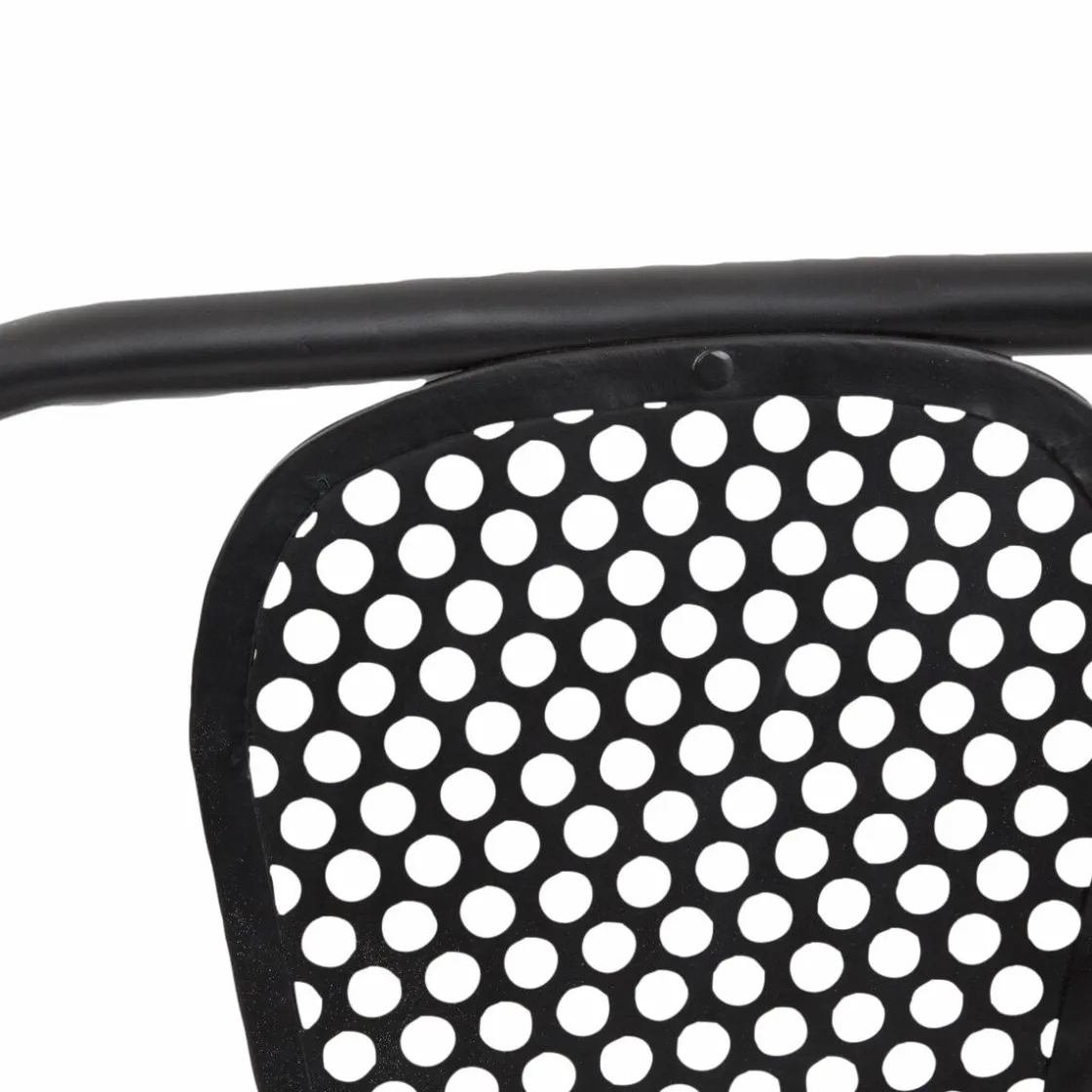 Made in Meubles Chaise<Chaise perforée en métal noir Julien (lot de 2)