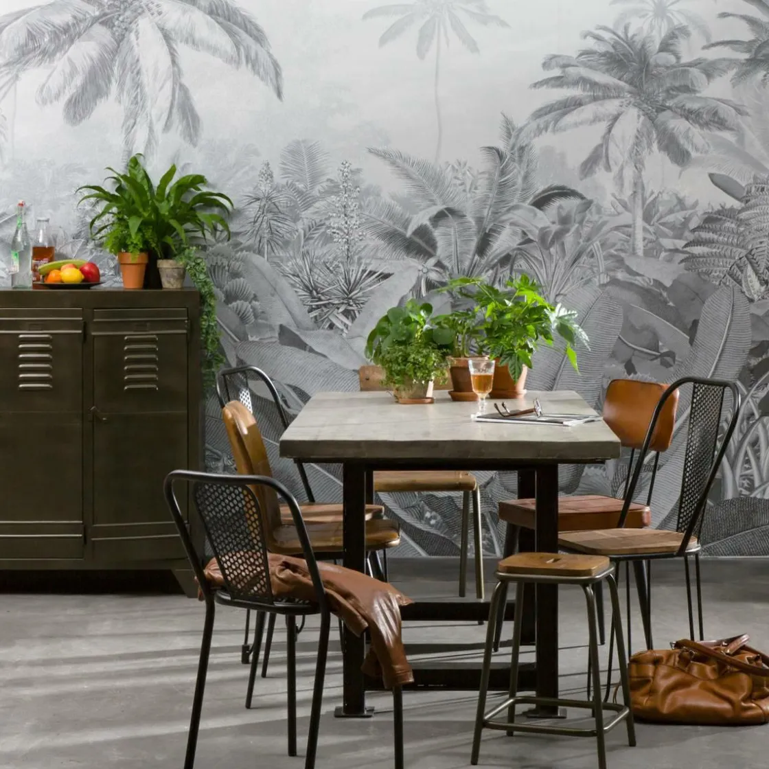 Made in Meubles Chaise<Chaise perforée en métal noir Julien (lot de 2)