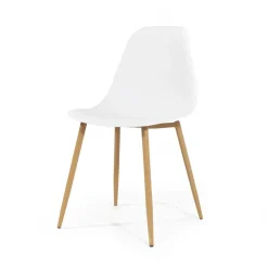Made in Meubles Chaise<Chaise scandinave blanc pieds compas Marius (lot de 2)