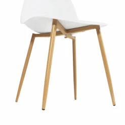 Made in Meubles Chaise<Chaise scandinave blanc pieds compas Marius (lot de 2)