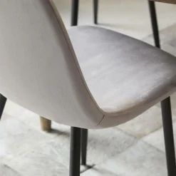 Made in Meubles Chaise<Chaise scandinave en velours gris Copenhague (lot de 2)