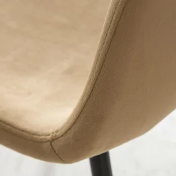 Made in Meubles Chaise<Chaise scandinave en velours marron café Copenhague (lot de 2)