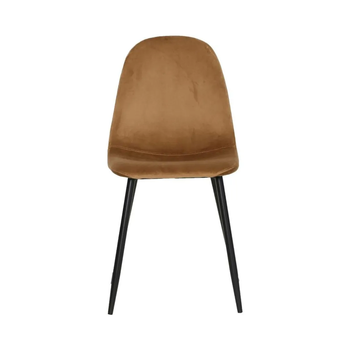 Made in Meubles Chaise<Chaise scandinave en velours marron café Copenhague (lot de 2)