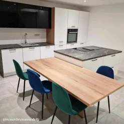 Made in Meubles Chaise<Chaise scandinave en velours bleu roi Copenhague (lot de 2)