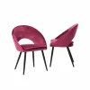 Made in Meubles Chaise<Chaise style fauteuil en velours rose framboise Elouan (lot de 2)