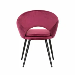 Made in Meubles Chaise<Chaise style fauteuil en velours rose framboise Elouan (lot de 2)