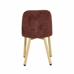 Made in Meubles Chaise<Chaise tissu terracotta et pieds en métal effet bois Vilma (lot de 2)