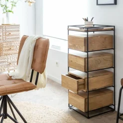 Made in Meubles Chiffonnier<Chiffonnier en bois de manguier et métal Haïcé