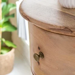 Made in Meubles Chiffonnier<Chiffonnier rond en bois de manguier Maëva