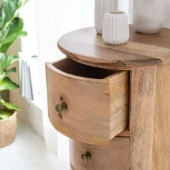 Made in Meubles Chiffonnier<Chiffonnier rond en bois de manguier Maëva