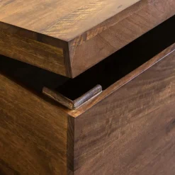 Made in Meubles Banc|Meuble De Rangement<Coffre banc en bois de manguier foncé Babeth