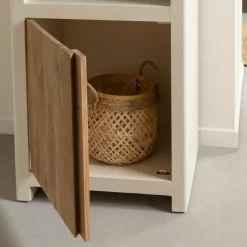 Made in Meubles Colonne|Armoire<Colonne de salle de bain en bois effet béton et bois d'acacia Dalva