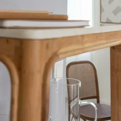 Made in Meubles Colonne<Colonne en bois d'acacia et marbre Emyr