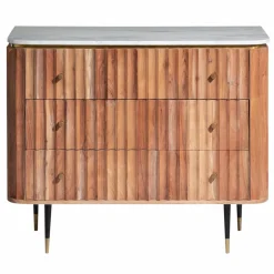 Made in Meubles Commode<Commode en bois d'acacia et marbre blanc Judith