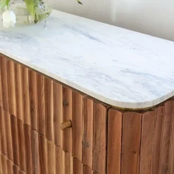 Made in Meubles Commode<Commode en bois d'acacia et marbre blanc Judith