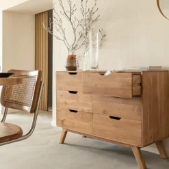 Made in Meubles Commode<Commode en bois d'acacia massif Iwa