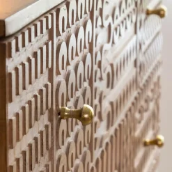 Made in Meubles Commode<Commode en bois de manguier sculpté Léopold