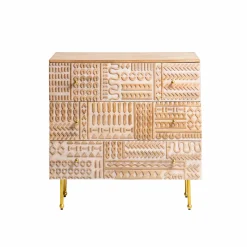 Made in Meubles Commode<Commode en bois de manguier sculpté Léopold