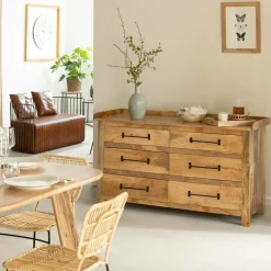 Made in Meubles Commode<Commode en bois de manguier 6 tiroirs Dolly