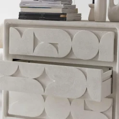 Made in Meubles Commode<Commode en bois effet béton blanc Danaé