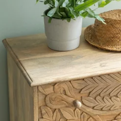 Made in Meubles Commode<Commode sculpté en bois de manguier Adonie