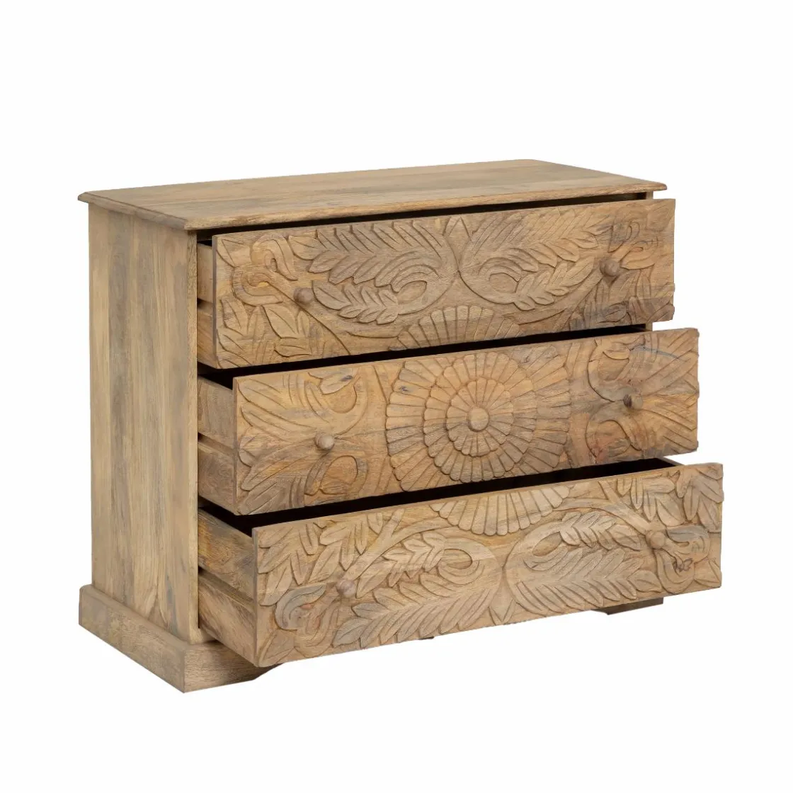 Made in Meubles Commode<Commode sculpté en bois de manguier Adonie