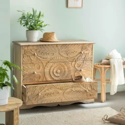 Made in Meubles Commode<Commode sculpté en bois de manguier Adonie