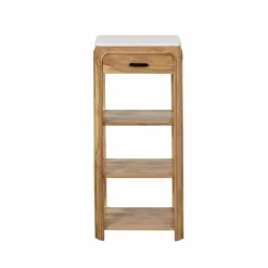 Made in Meubles Table Console<Console avec tiroir en bois d'acacia et marbre Emyr