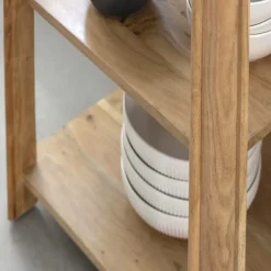 Made in Meubles Table Console<Console avec tiroir en bois d'acacia et marbre Emyr