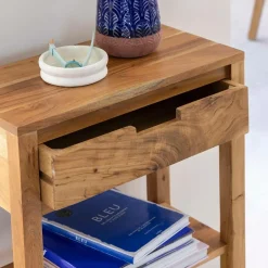 Made in Meubles Table Console<Console avec tiroir en bois d'acacia Orane