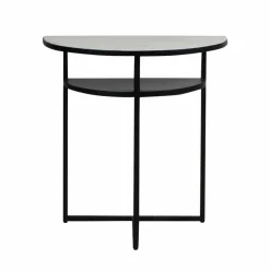 Made in Meubles Table Console<Console demi-lune en marbre blanc et métal Marceau