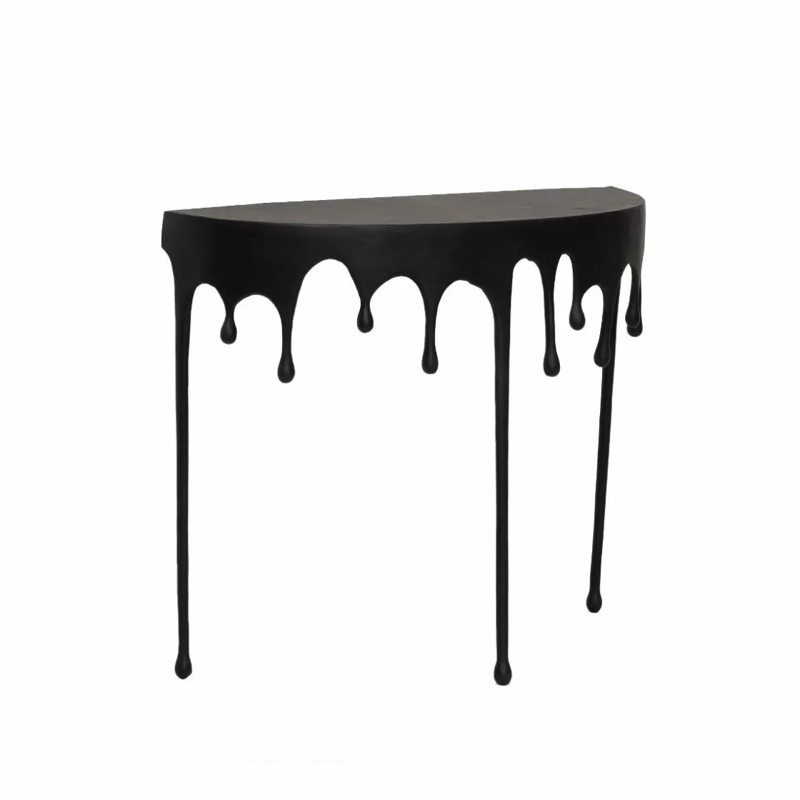 Made in Meubles Table Console<Console en aluminium noir Calypso