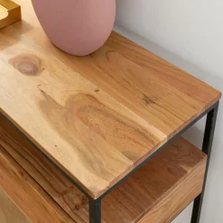 Made in Meubles Table Console<Console en bois d'acacia et métal Etienne