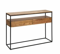 Made in Meubles Table Console<Console en bois d'acacia et métal Etienne