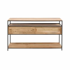 Made in Meubles Table Console<Console en bois d'acacia et métal Montréal