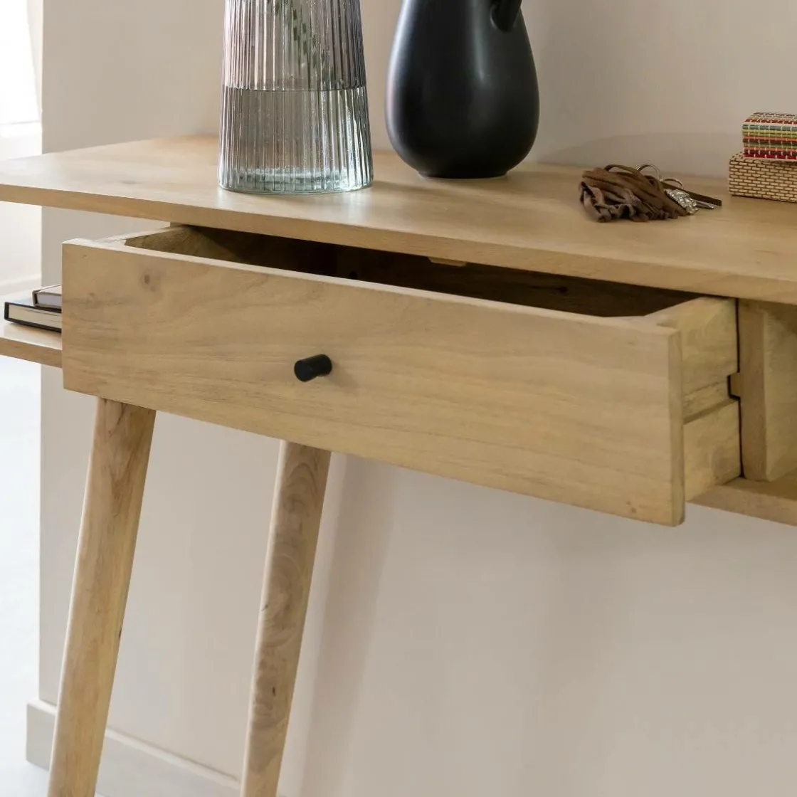 Made in Meubles Table Console<Console en bois de manguier Amara