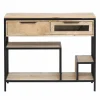Made in Meubles Table Console<Console en bois de manguier et métal Héloïse