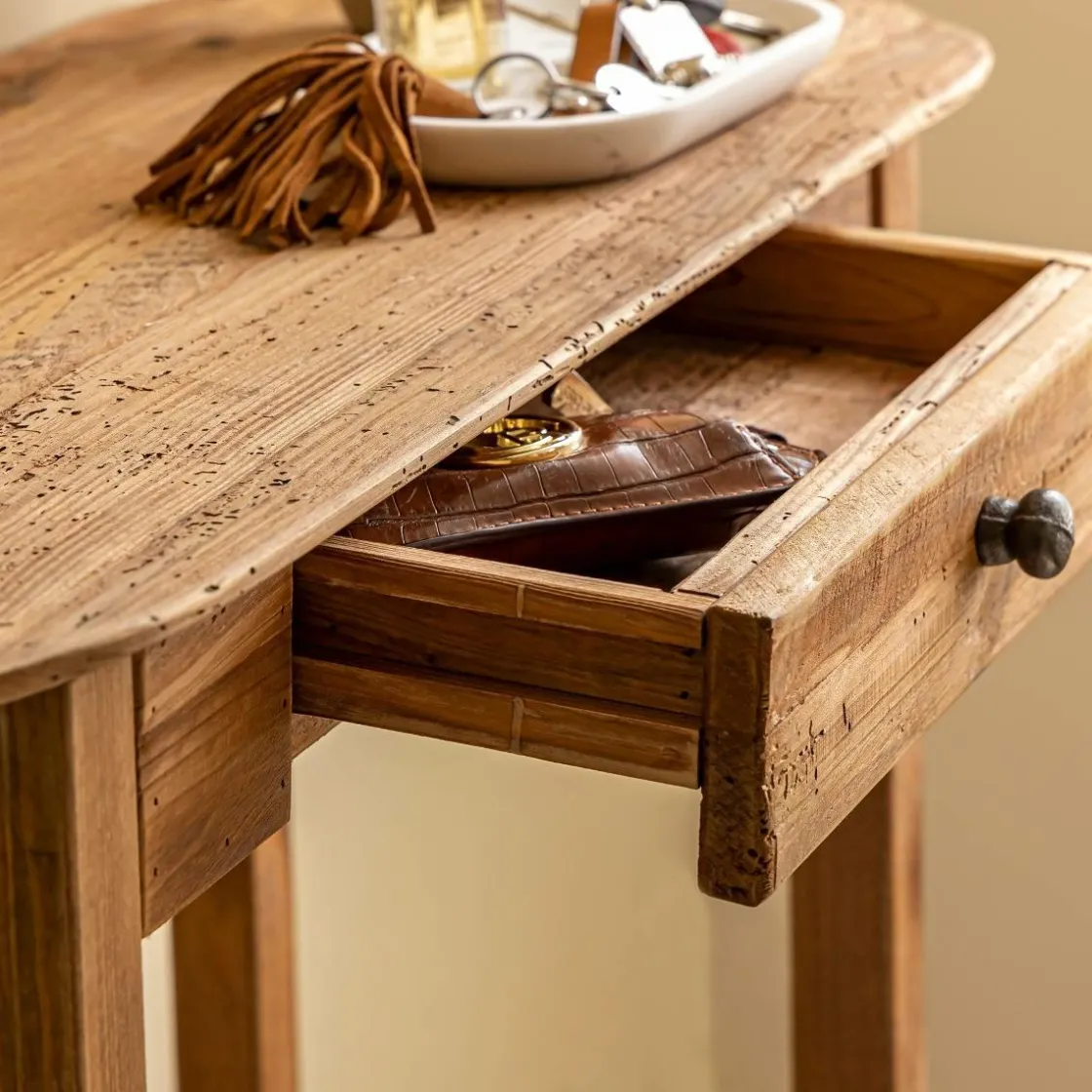 Made in Meubles Table Console<Console en bois de pin recyclé Blaise
