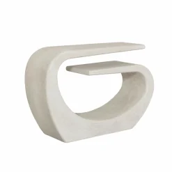 Made in Meubles Table Console<Console en bois effet béton blanc Danaé