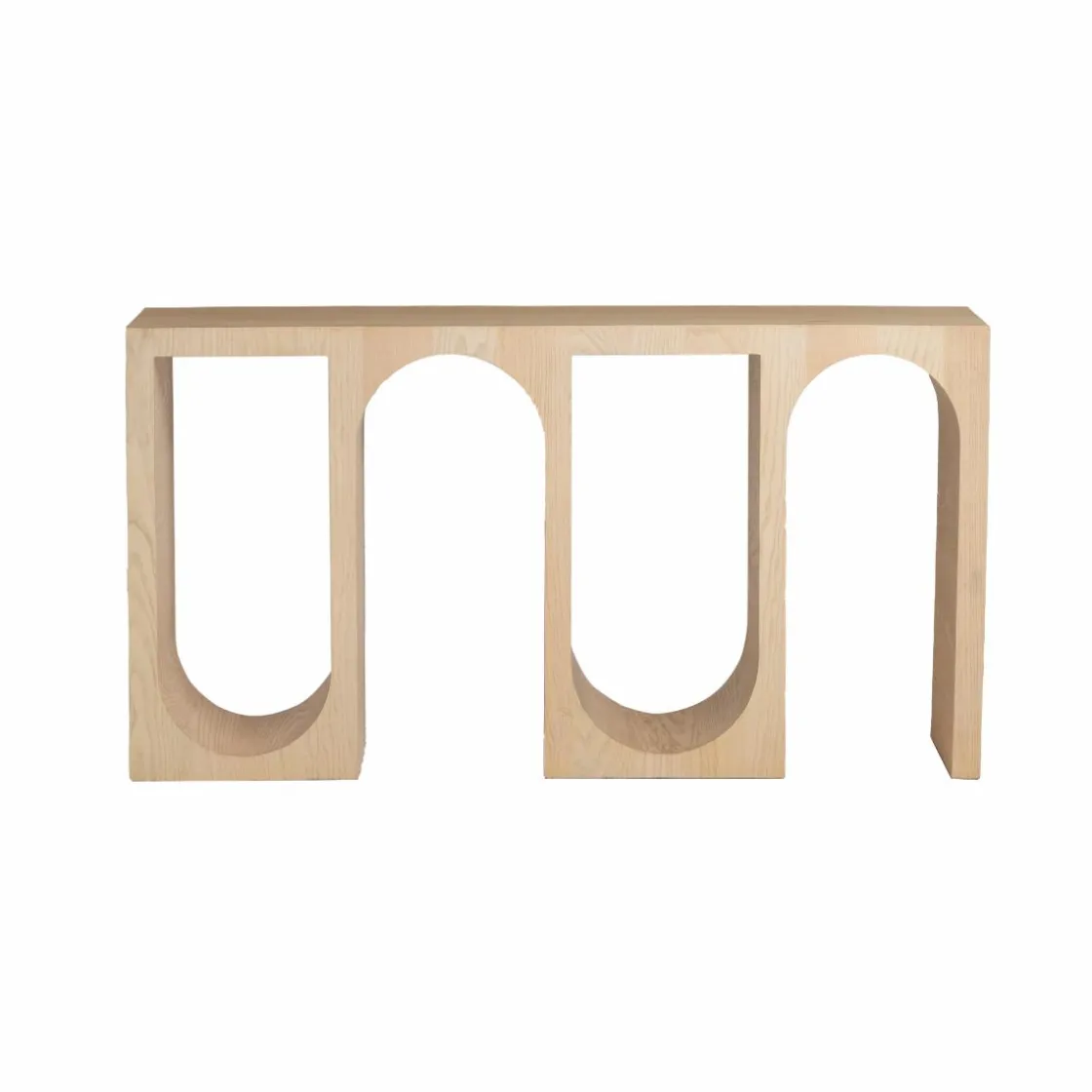 Made in Meubles Table Console<Console en chêne massif clair Octave