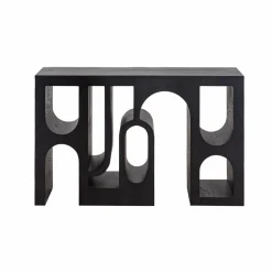 Made in Meubles Table Console<Console en chêne massif noir Octave
