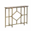 Made in Meubles Table Console<Console en manguier et métal doré Valérie